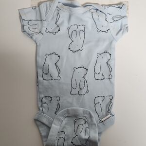 Blue Bear Print Kids One Piece